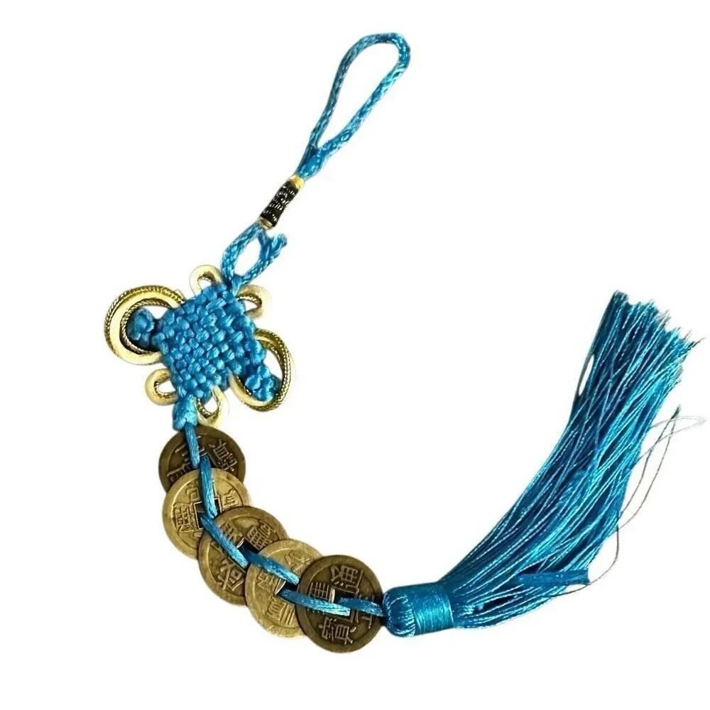 Blue coin Chinese decorative tassel coin hanging ornament